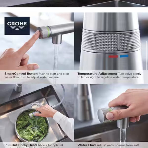 GROHE Zedra SmartControl Pull-Out Kitchen Faucet - Picture 7 of 13